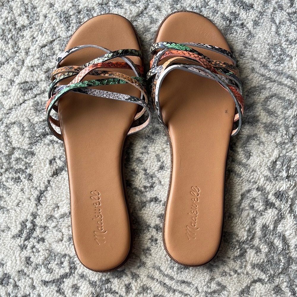 Madewell colorful snakeskin sandals size 7.5